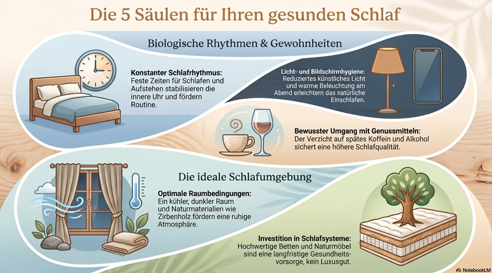 Grafik zum Thema Säulen für gesunden Schlaf