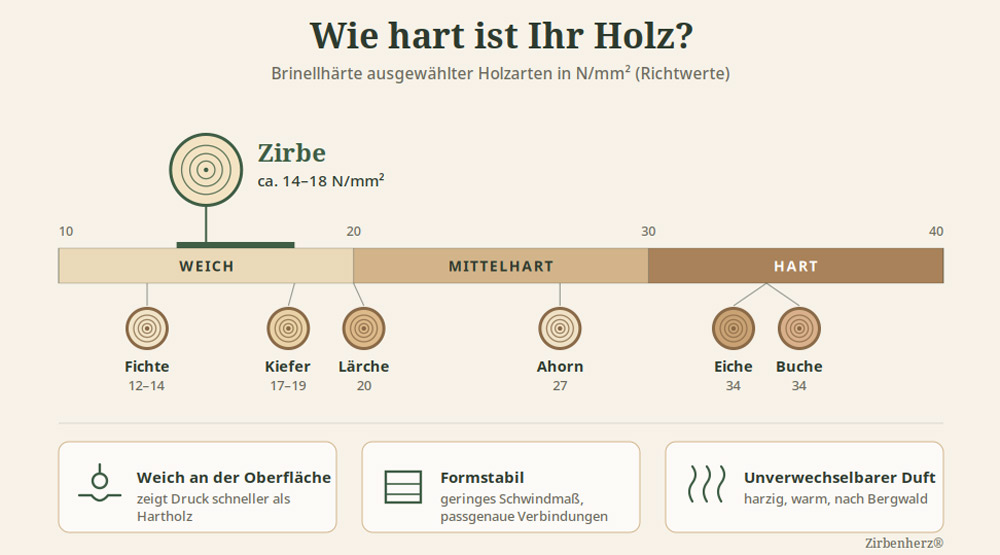Grafik zum Thema Holzhärte