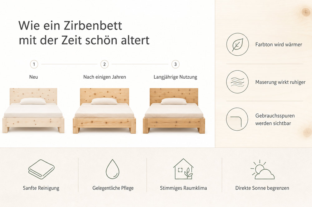 Grafik zum Thema Zirbe altert schön